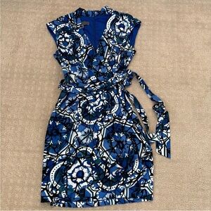Today only!! Blue Floral Wrap Dress Size 2P